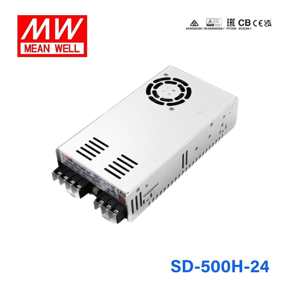 Mean Well SD-500H-24 DC-DC Converter - 500W - 72~144V in 24V out 21A - SD-500H-24 - powersupplymall.com