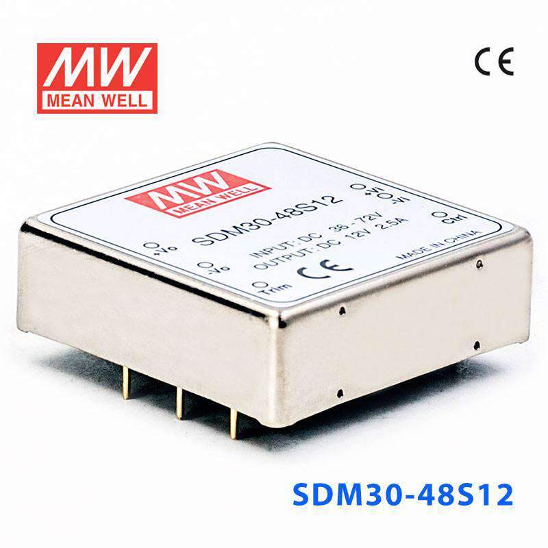 Mean Well SDM30 - 48S12 DC - DC Converter - 35W - 36~72V in 12V out - SDM30 - 48S12 - powersupplymall.com