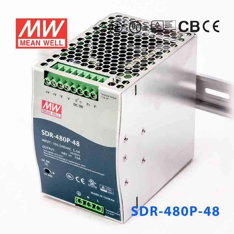 Mean Well SDR - 480P - 48 Single Output Industrial Power Supply 480W 48V - DIN Rail - SDR - 480P - 48 - powersupplymall.com