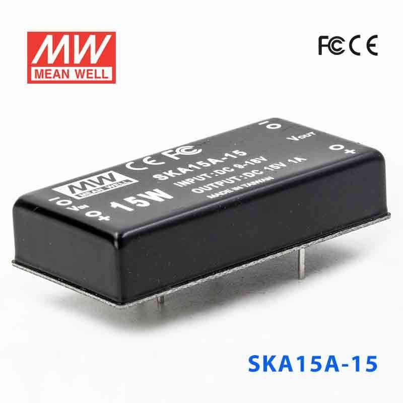 Mean Well SKA15A - 15 DC - DC Converter - 9.9W - 9~18V in 15V out - SKA15A - 15 - powersupplymall.com
