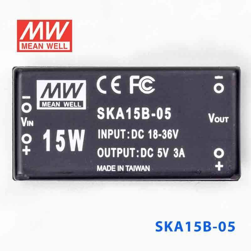 Mean Well SKA15B-05 DC-DC Converter - 15W - 18~36V in 5V out 3A - SKA15B-05 - powersupplymall.com