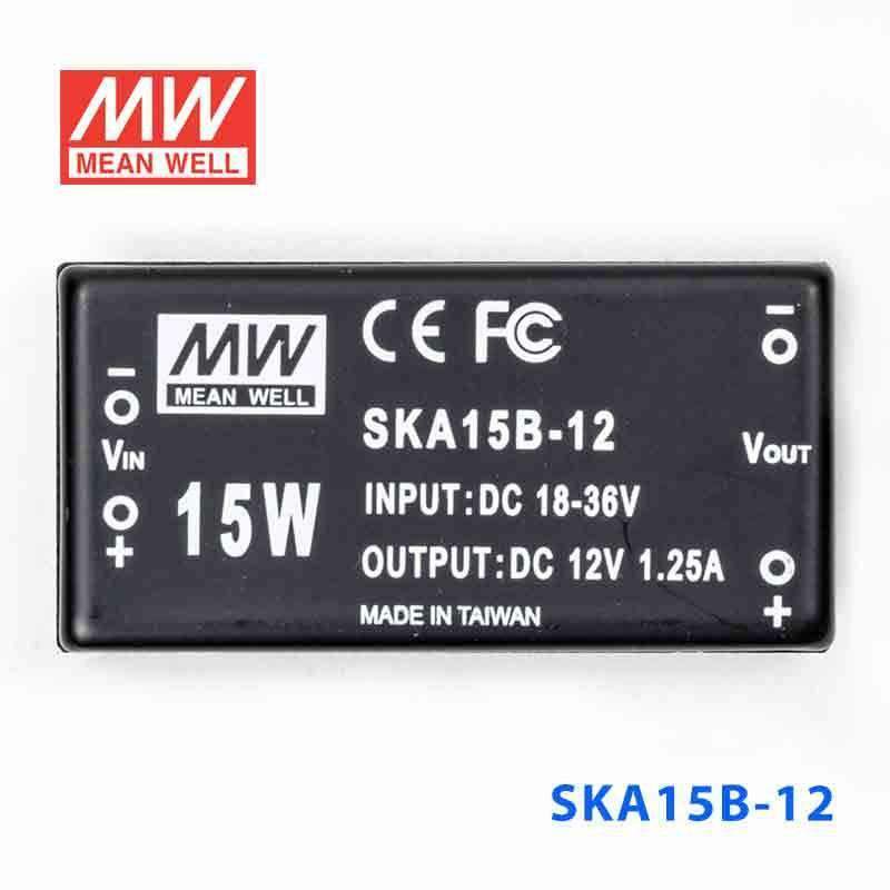 Mean Well SKA15B - 12 DC - DC Converter - 15W - 18~36V in 12V out - SKA15B - 12 - powersupplymall.com