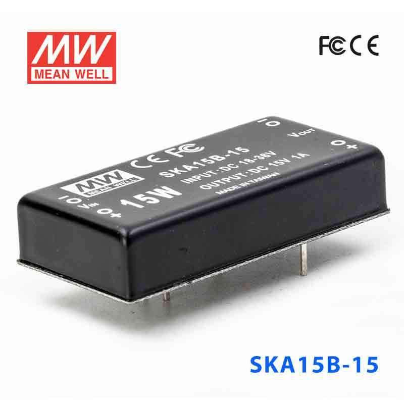 Mean Well SKA15B - 15 DC - DC Converter - 15W - 18~36V in 15V out - SKA15B - 15 - powersupplymall.com