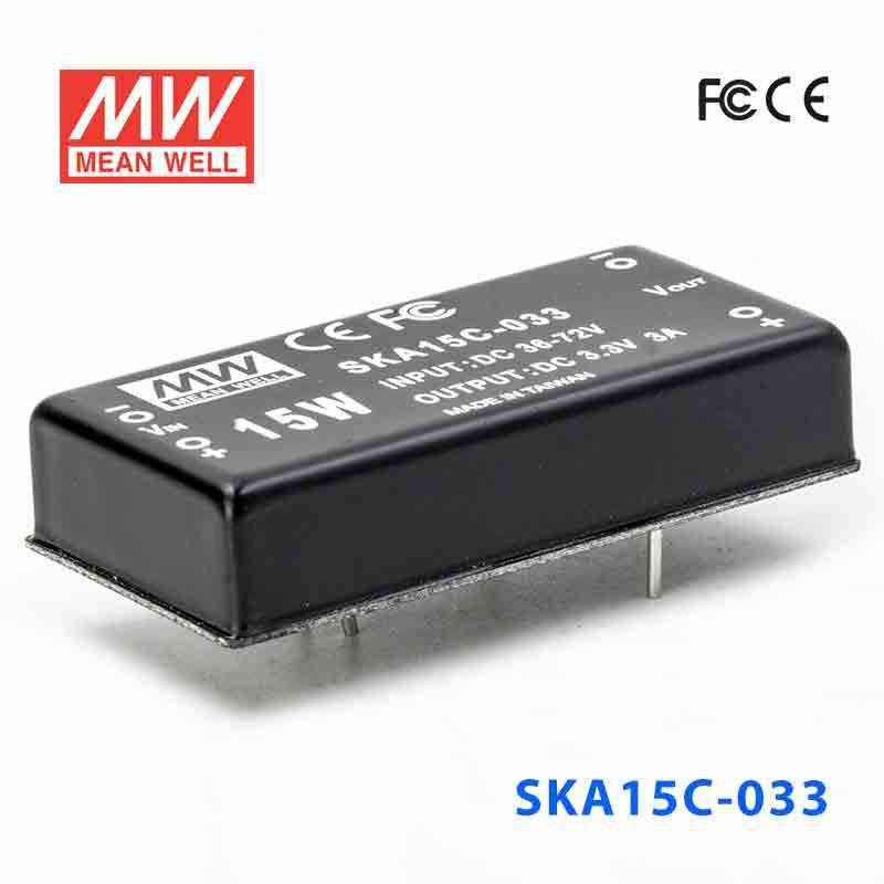 Mean Well SKA15C-033 DC-DC Converter - 15W - 36~72V in 3.3V out 3A - SKA15C-033 - powersupplymall.com