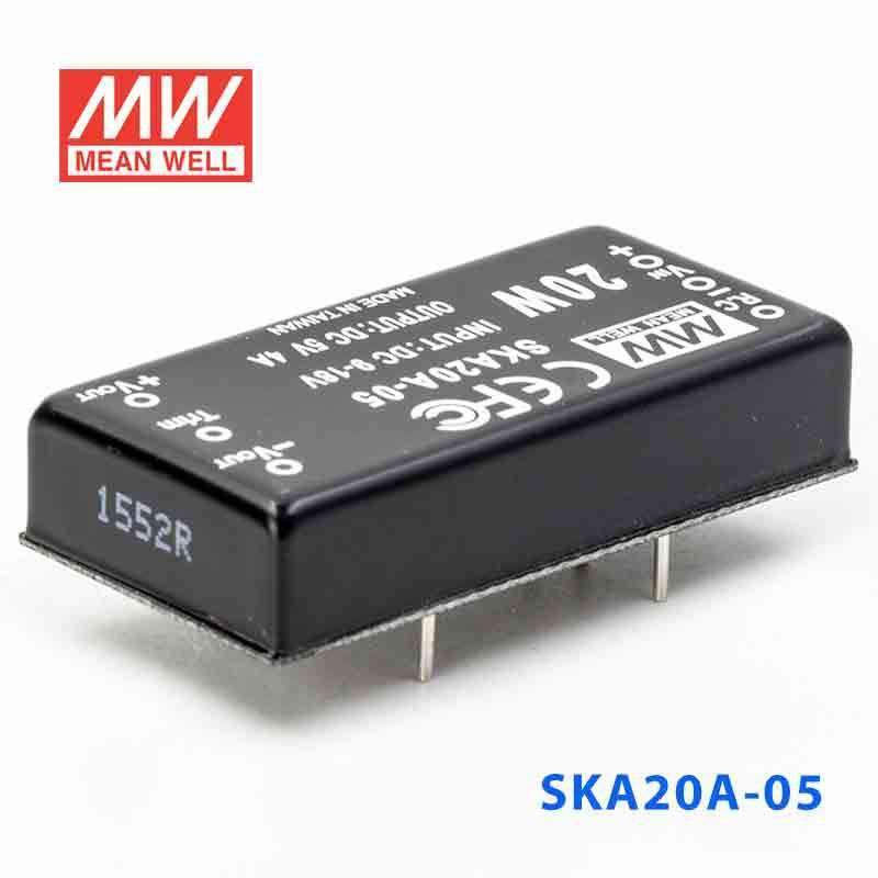 Mean Well SKA20A-05 DC-DC Converter - 20W - 9~18V in 5V out 4A - SKA20A-05 - powersupplymall.com