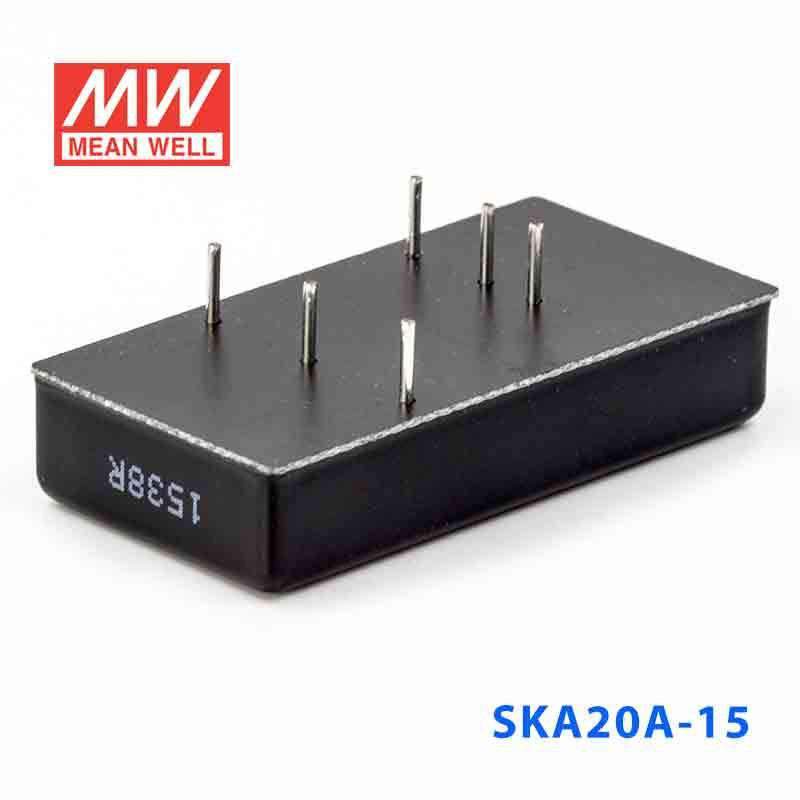Mean Well SKA20A - 15 DC - DC Converter - 20W - 9~18V in 15V out - SKA20A - 15 - powersupplymall.com