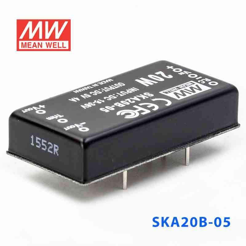 Mean Well SKA20B-05 DC-DC Converter - 20W - 18~36V in 5V out 4A - SKA20B-05 - powersupplymall.com