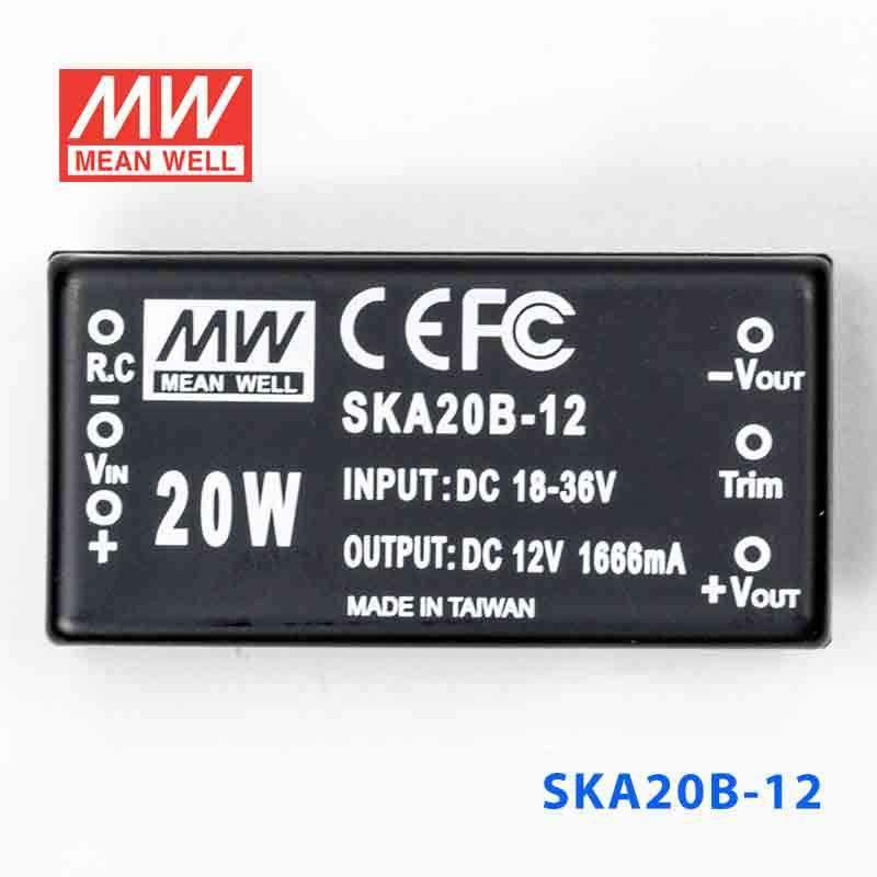 Mean Well SKA20B - 12 DC - DC Converter - 20W - 18~36V in 12V out - SKA20B - 12 - powersupplymall.com