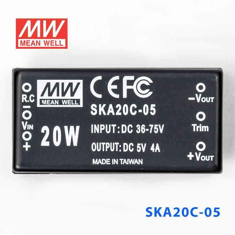Mean Well SKA20C-05 DC-DC Converter - 20W - 36~75V in 5V out 4A - SKA20C-05 - powersupplymall.com