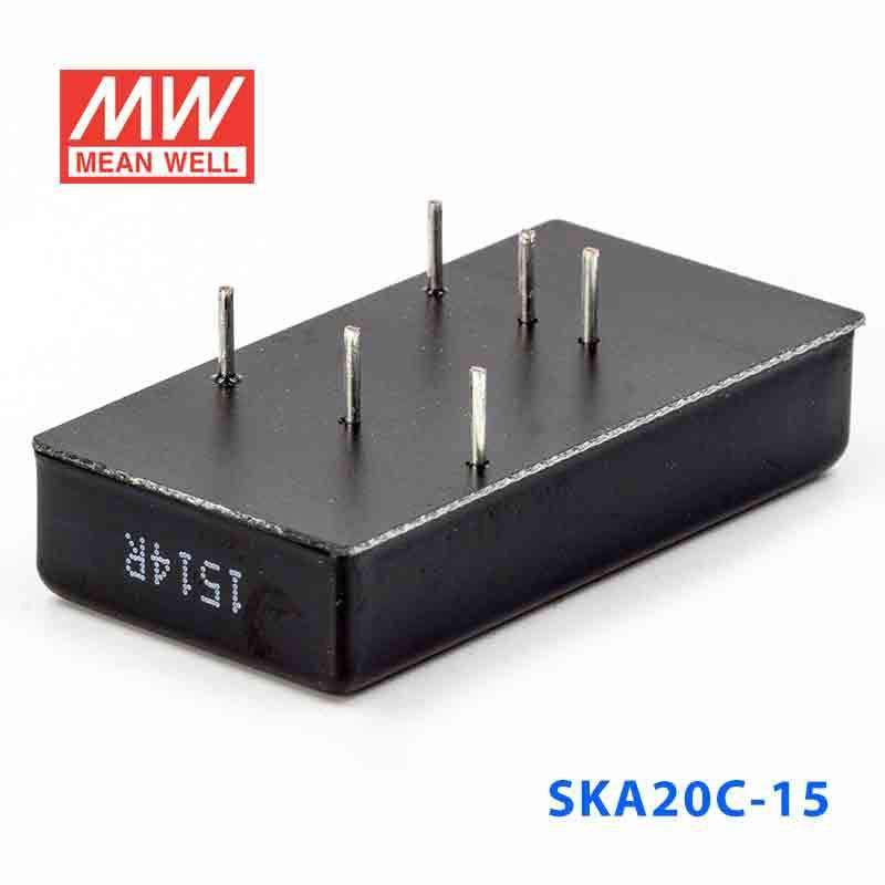 Mean Well SKA20C-15 DC-DC Converter - 20W - 36~75V in 15V out 1.33A - SKA20C-15 - powersupplymall.com