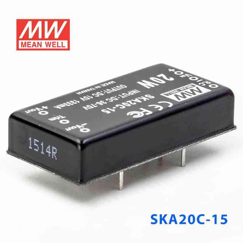 Mean Well SKA20C - 15 DC - DC Converter - 20W - 36~75V in 15V out - SKA20C - 15 - powersupplymall.com