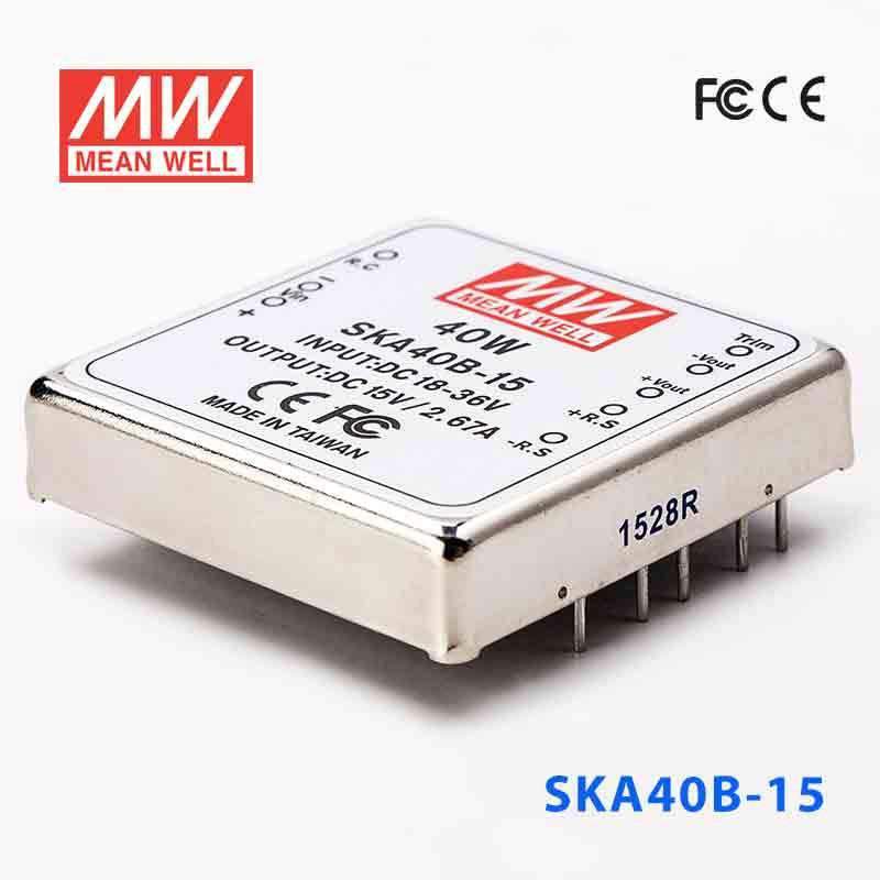 Mean Well SKA40B - 15 DC - DC Converter - 35W - 18~36V in 15V out - SKA40B - 15 - powersupplymall.com