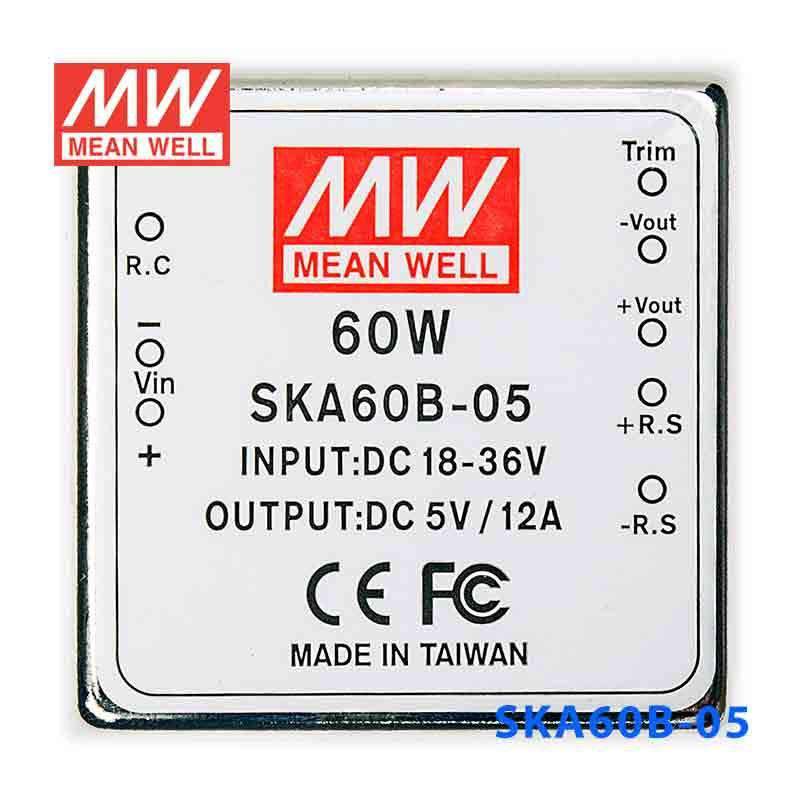 Mean Well SKA60B - 05 DC - DC Converter - 60W - 18~36V in 5V out - SKA60B - 05 - powersupplymall.com