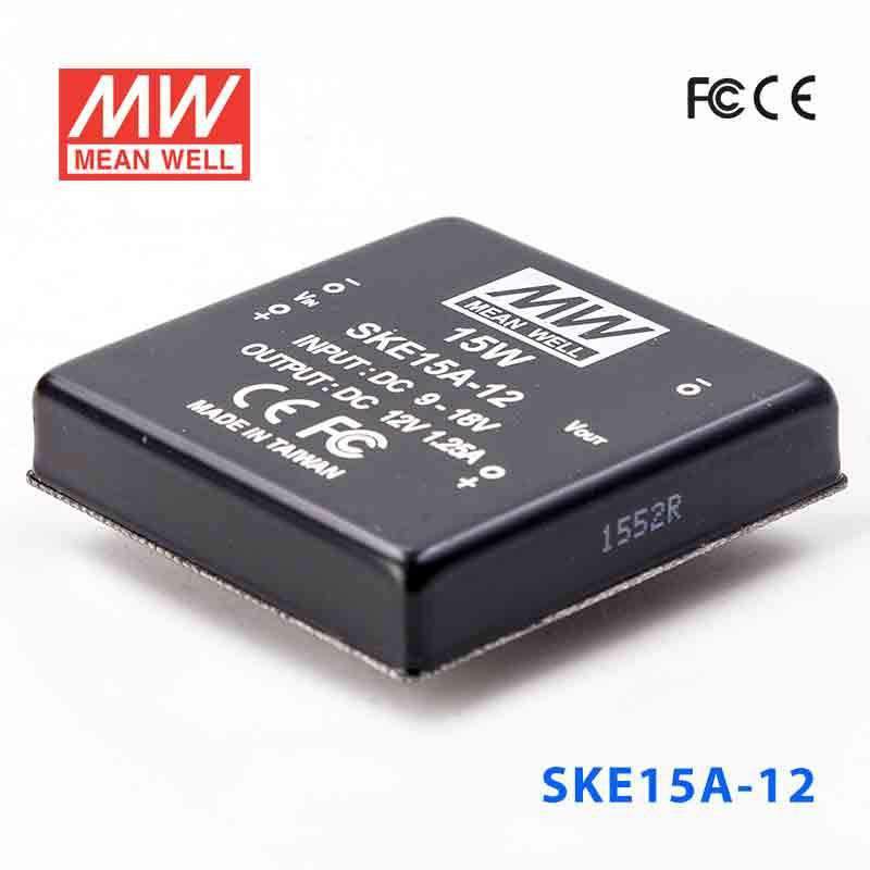 Mean Well SKE15A-12 DC-DC Converter - 15W - 9~18V in 12V out 1.25A - SKE15A-12 - powersupplymall.com