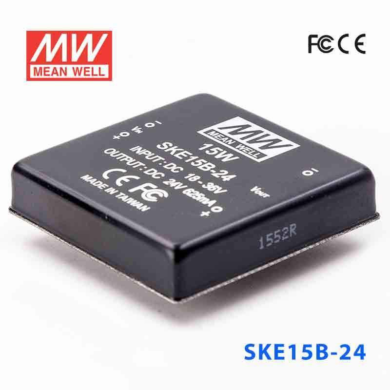 Mean Well SKE15B-24 DC-DC Converter - 15W - 18~36V in 24V out 625mA - SKE15B-24 - powersupplymall.com