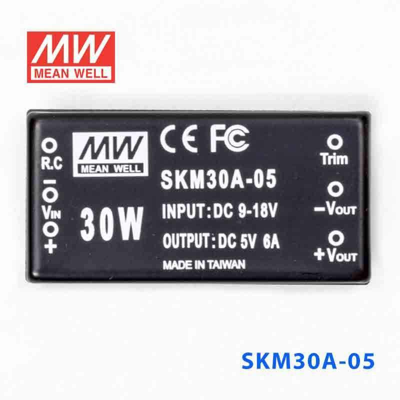 Mean Well SKM30A-05 DC-DC Converter - 30W - 9~18V in 5V out 6A - SKM30A-05 - powersupplymall.com