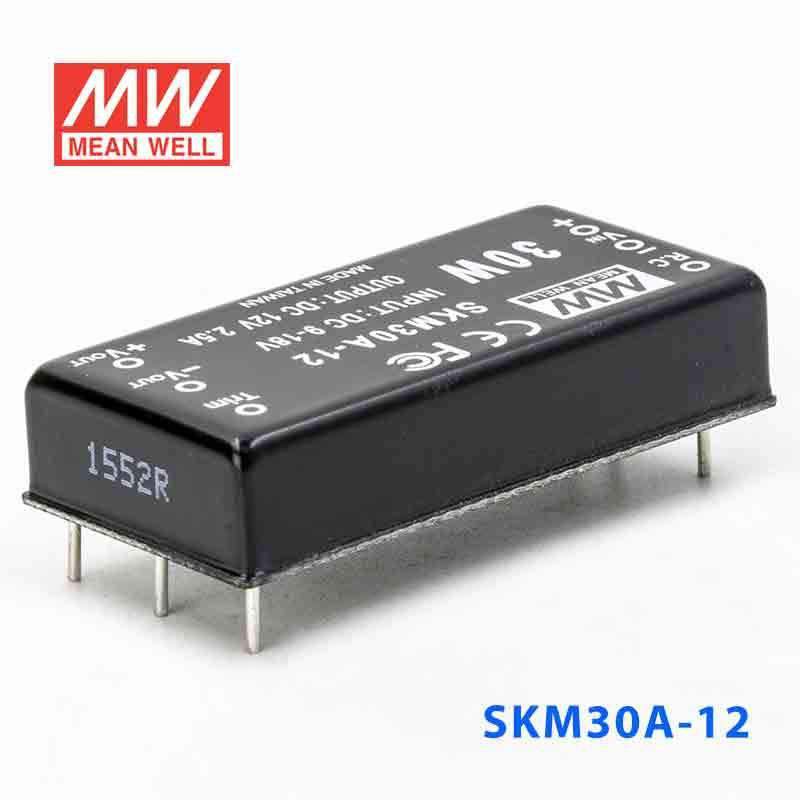Mean Well SKM30A-12 DC-DC Converter - 30W - 9~18V in 12V out 2.5A - SKM30A-12 - powersupplymall.com
