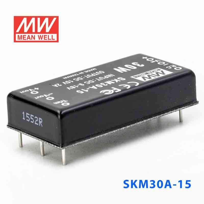 Mean Well SKM30A-15 DC-DC Converter - 30W - 9~18V in 15V out 2A - SKM30A-15 - powersupplymall.com