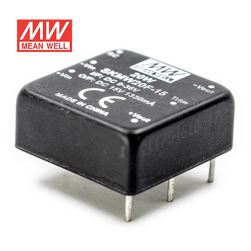 Mean Well SKMW20F - 15 DC - DC Converter - 20W - 9~36V in 15V out - SKMW20F - 15 - powersupplymall.com