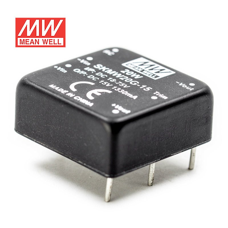 Mean Well SKMW20G - 15 DC - DC Converter - 20W - 18~75V in 15V out - SKMW20G - 15 - powersupplymall.com