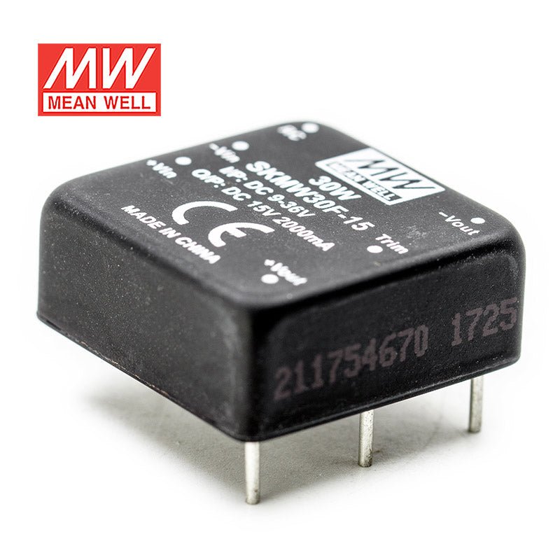 Mean Well SKMW30F-15 DC-DC Converter - 30W - 9~36V in 15V out 2A - SKMW30F-15 - powersupplymall.com