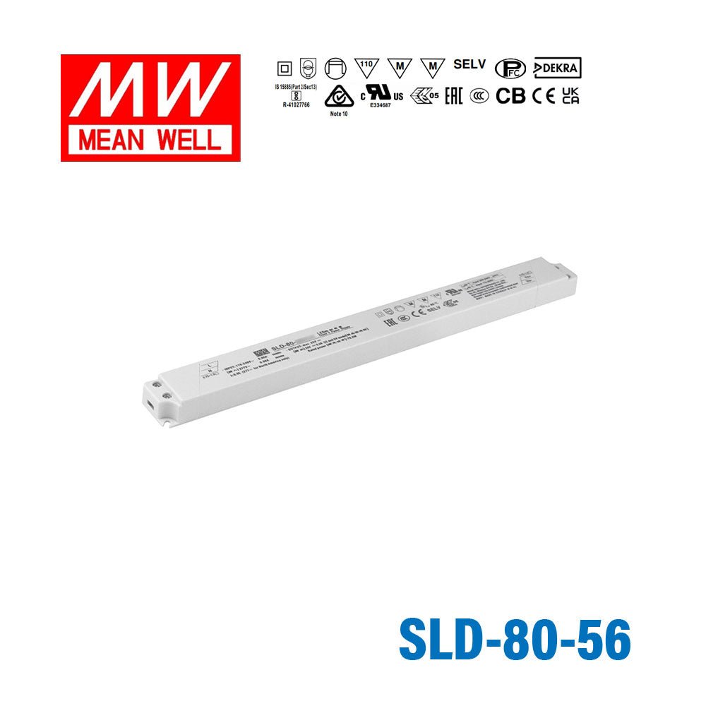 Mean Well SLD-80-56 Linear LED Driver 80W 56V 1400mA - Slim - SLD-80-56 - powersupplymall.com