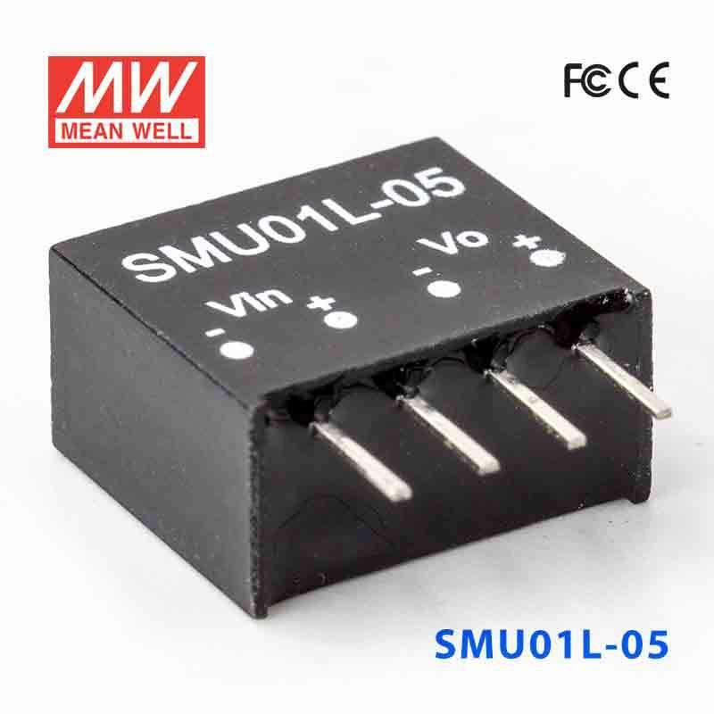 Mean Well SMU01L-05 DC-DC Converter - 1W - 4.5~5.5V in 5V out 200mA - SMU01L-05 - powersupplymall.com