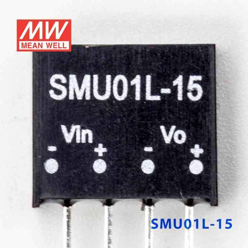 Mean Well SMU01L-15 DC-DC Converter - 1W - 4.5~5.5V in 15V out 67mA - SMU01L-15 - powersupplymall.com