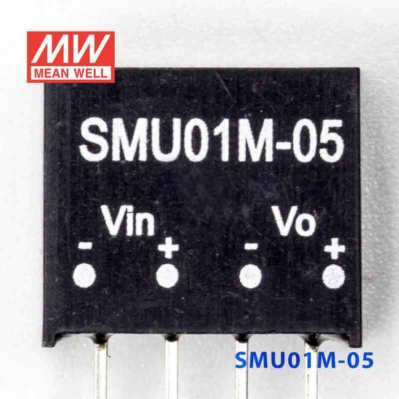 Mean Well SMU01M-05 DC-DC Converter - 1W - 10.8~13.2V in 5V out 200mA - SMU01M-05 - powersupplymall.com