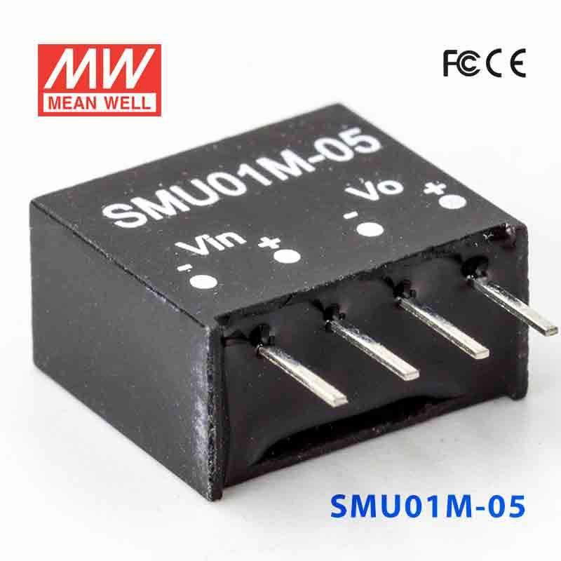 Mean Well SMU01M-05 DC-DC Converter - 1W - 10.8~13.2V in 5V out 200mA - SMU01M-05 - powersupplymall.com
