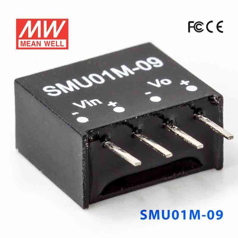 Mean Well SMU01M-09 DC-DC Converter - 1W - 10.8~13.2V in 9V out 110mA - SMU01M-09 - powersupplymall.com