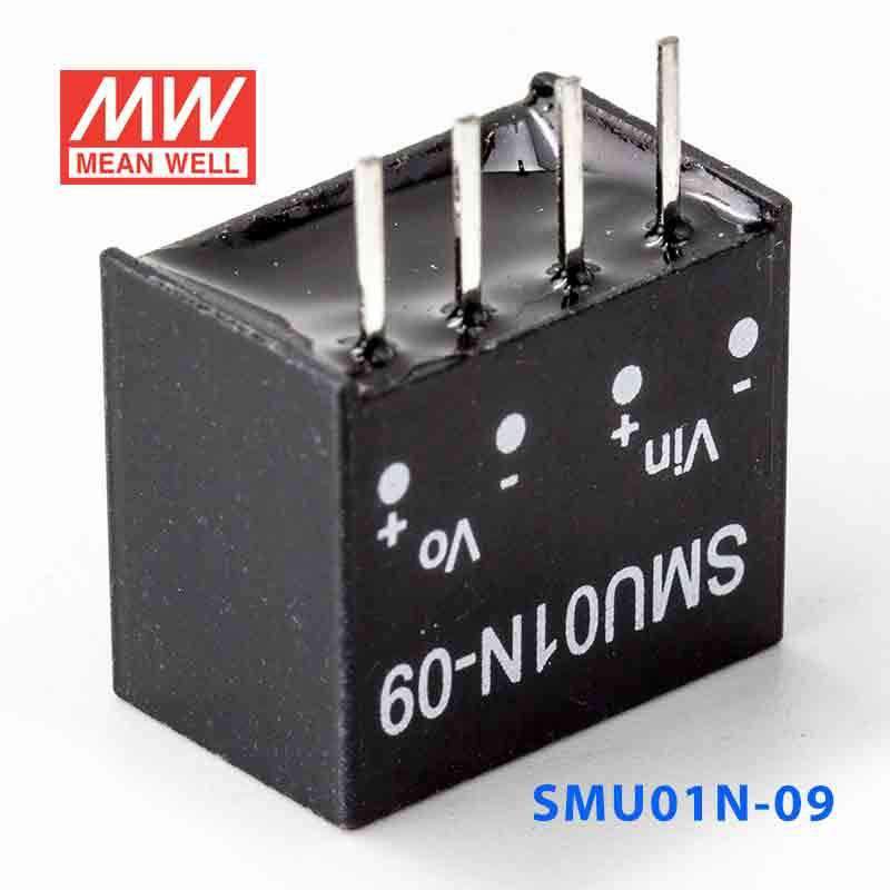 Mean Well SMU01N-09 DC-DC Converter - 1W - 21.6~26.4V in 9V out 110mA - SMU01N-09 - powersupplymall.com