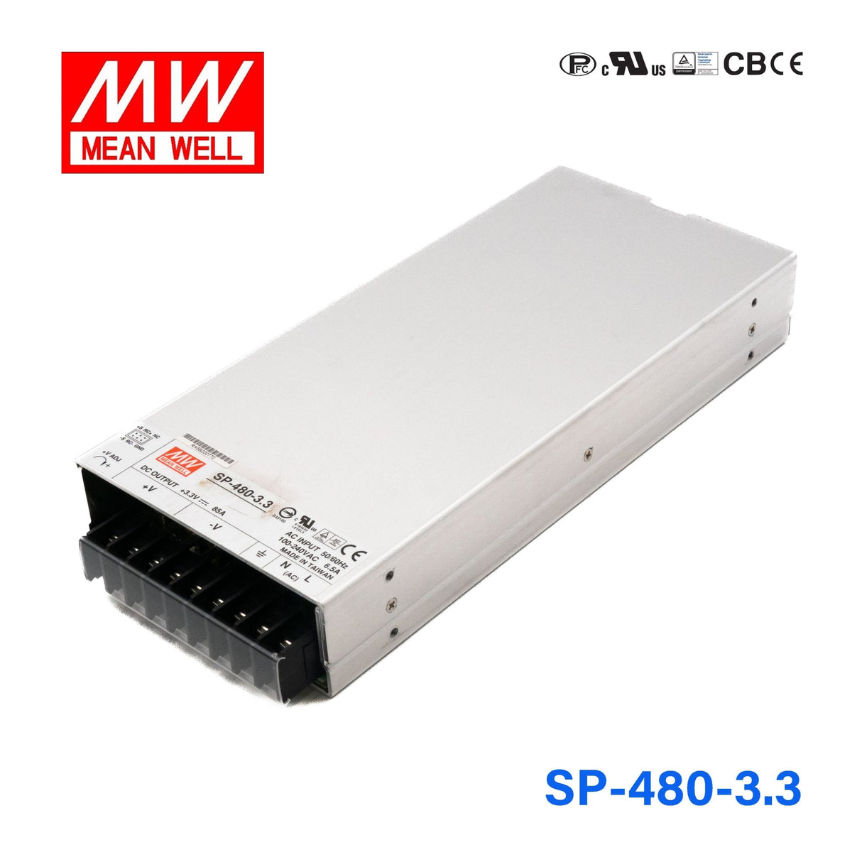 Mean Well SP - 480 - 3.3 Power Supply 480W 3.3V - SP - 480 - 3.3 - powersupplymall.com