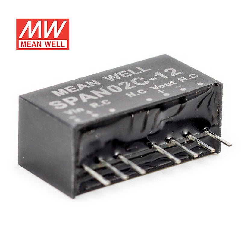 Mean Well SPAN02C-12 DC-DC Converter - 2W - 36~75V in 12V out 167mA - SPAN02C-12 - powersupplymall.com