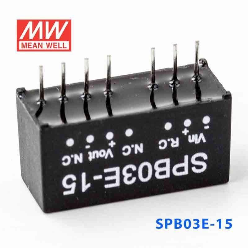 Mean Well SPB03E-15 DC-DC Converter - 3W - 4.5~9V in 15V out 200mA - SPB03E-15 - powersupplymall.com