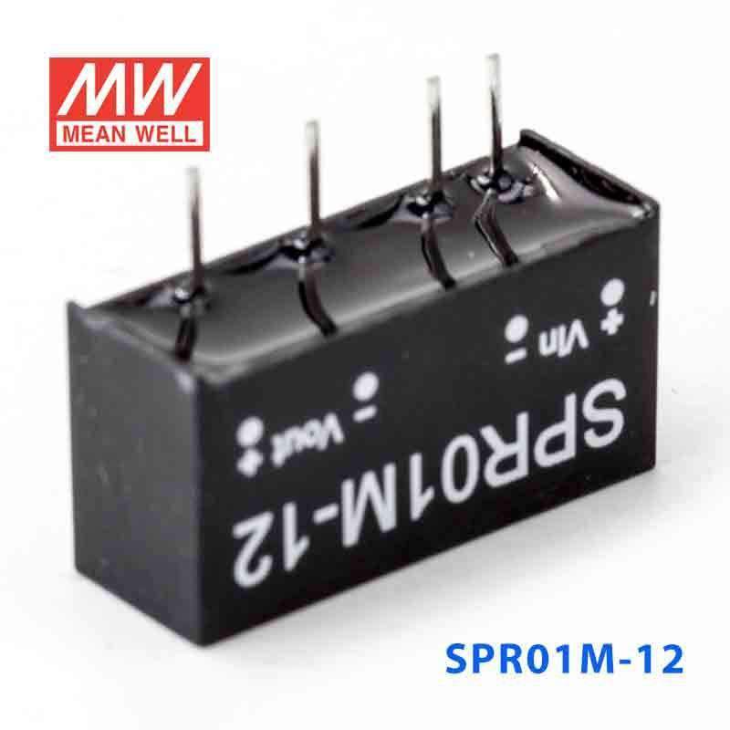 Mean Well SPR01M-12 DC-DC Converter - 1W - 10.8~13.2V in 12V out - SPR01M-12 - powersupplymall.com