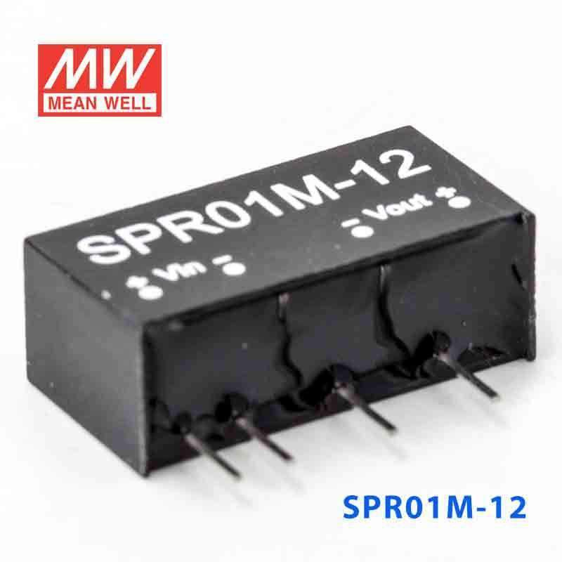 Mean Well SPR01M-12 DC-DC Converter - 1W - 10.8~13.2V in 12V out - SPR01M-12 - powersupplymall.com
