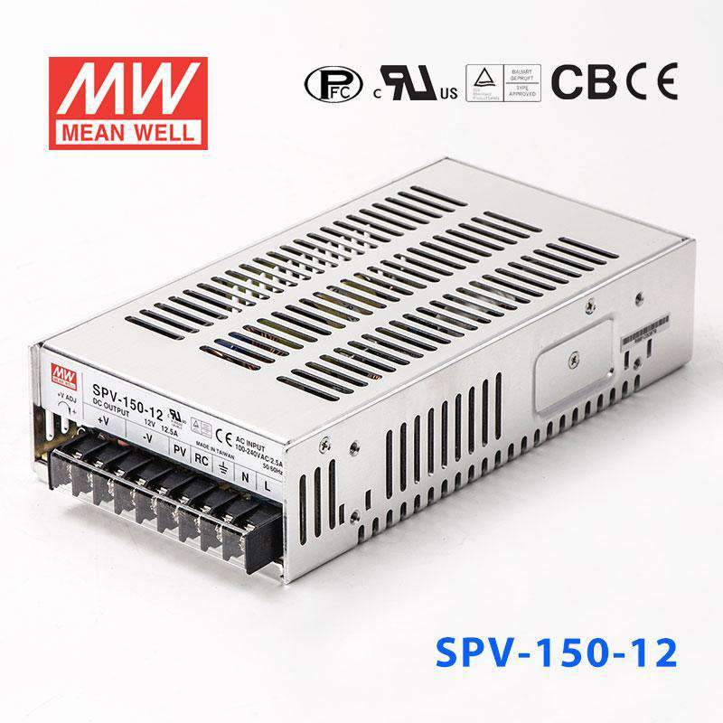 Mean Well SPV - 150 - 12 power supply 150W 12V 12.5A - SPV - 150 - 12 - powersupplymall.com