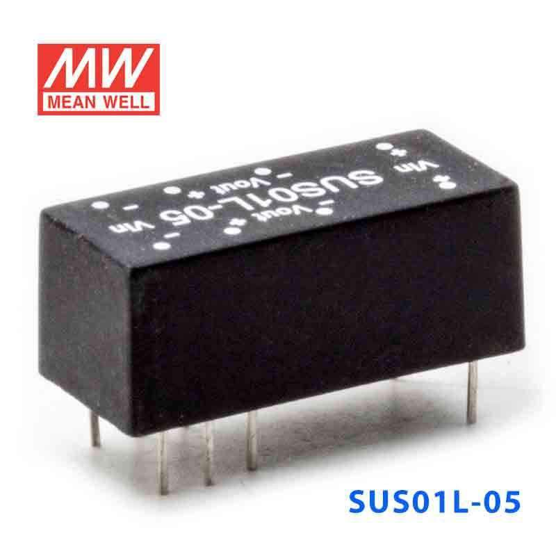Mean Well SUS01L-05 DC-DC Converter - 1W - 4.5~5.5V in 5V out - SUS01L-05 - powersupplymall.com