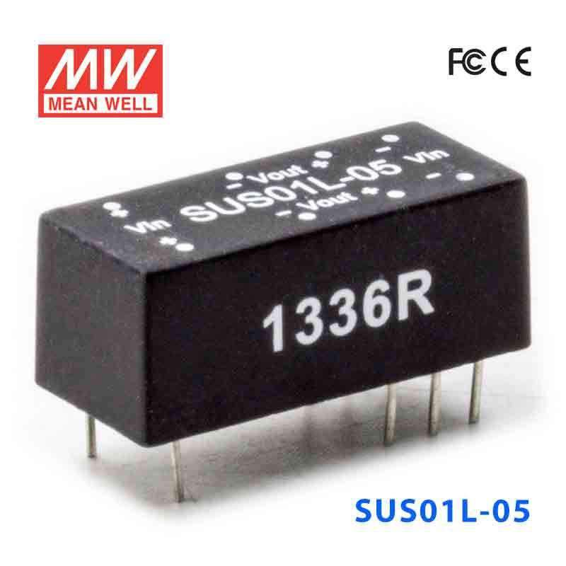 Mean Well SUS01L-05 DC-DC Converter - 1W - 4.5~5.5V in 5V out - SUS01L-05 - powersupplymall.com