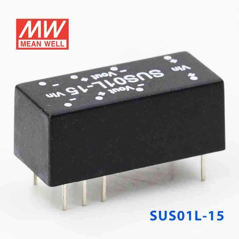 Mean Well SUS01L-15 DC-DC Converter - 1W - 4.5~5.5V in 15V out - SUS01L-15 - powersupplymall.com