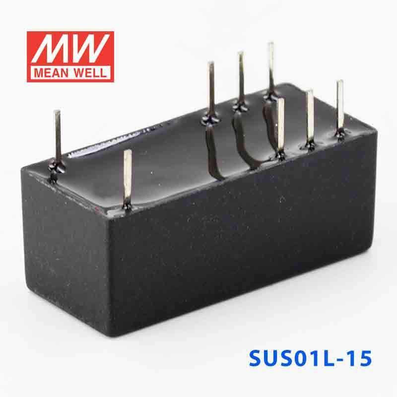 Mean Well SUS01L-15 DC-DC Converter - 1W - 4.5~5.5V in 15V out - SUS01L-15 - powersupplymall.com
