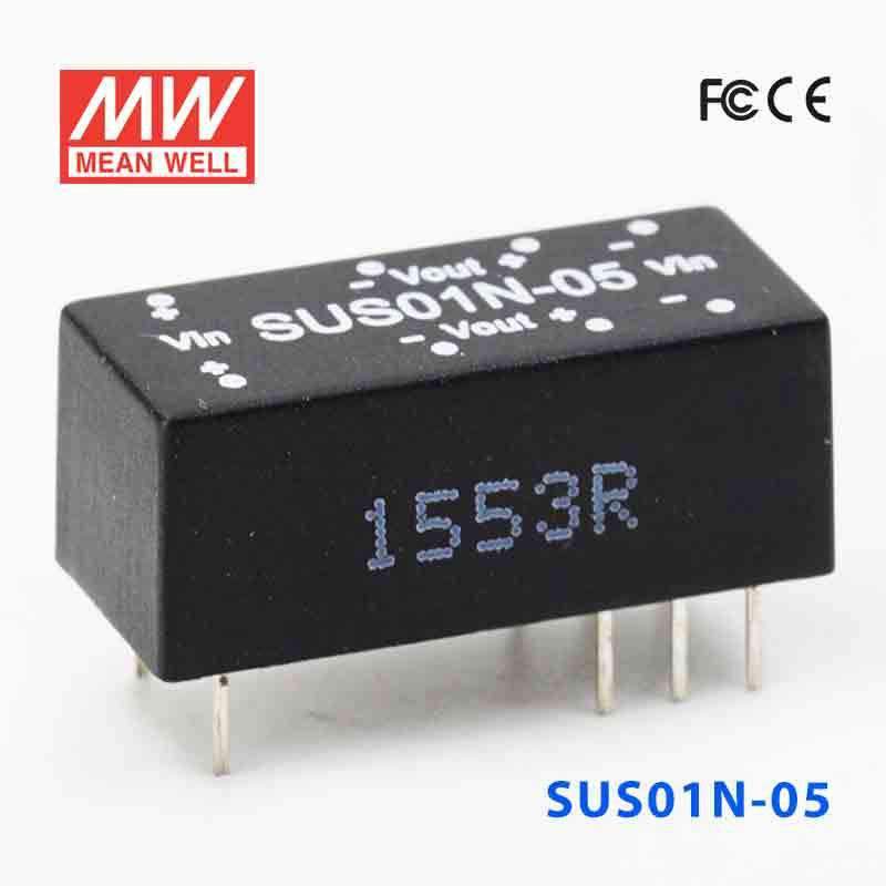 Mean Well SUS01N-05 DC-DC Converter - 1W - 21.6~26.4V in 5V out - SUS01N-05 - powersupplymall.com