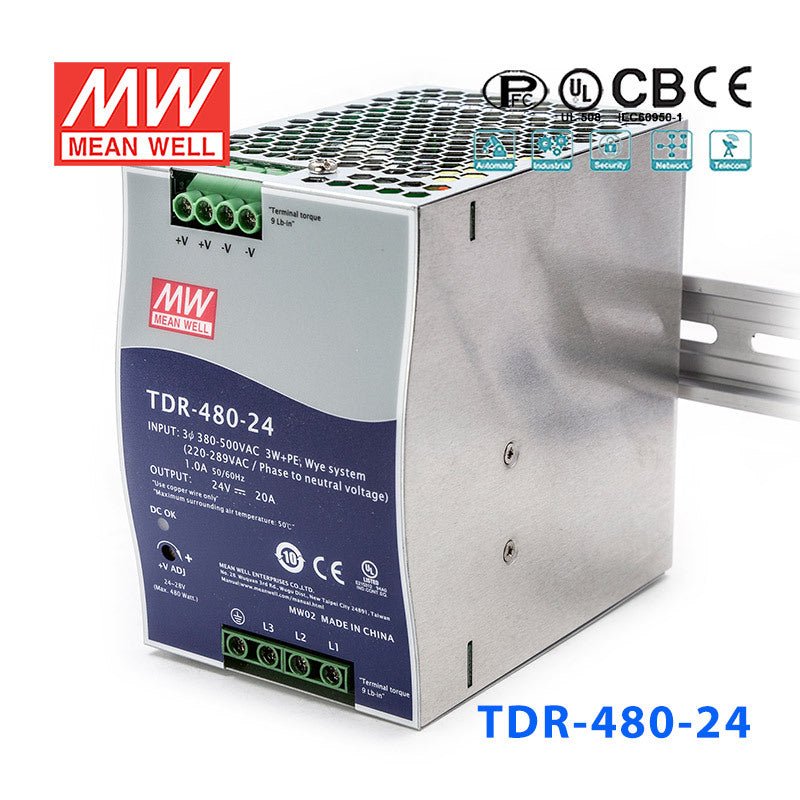 Mean Well TDR Series Power Supply 24V(240~960W) - powersupplymall.com
