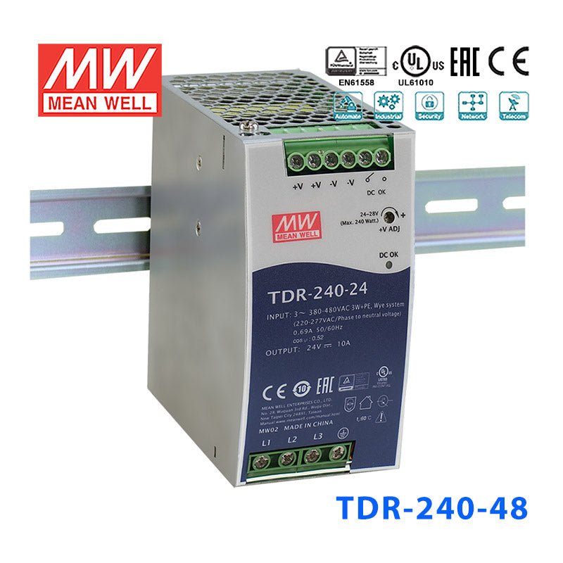 Mean Well TDR Series Power Supply 48V(240~960W) - powersupplymall.com