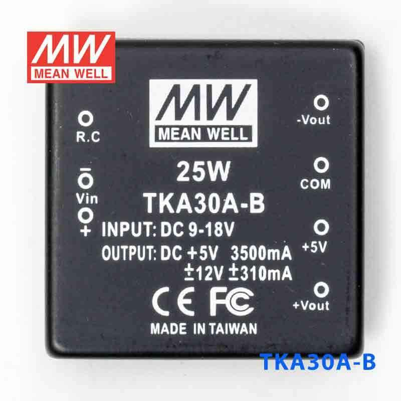 Mean Well TKA30A-B DC-DC Converter - 25W - 9~18V in 5V out - TKA30A-B - powersupplymall.com