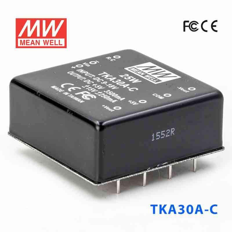 Mean Well TKA30A - C DC - DC Converter - 25W - 9~18V in 5V out - TKA30A - C - powersupplymall.com