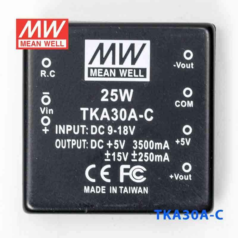 Mean Well TKA30A - C DC - DC Converter - 25W - 9~18V in 5V out - TKA30A - C - powersupplymall.com