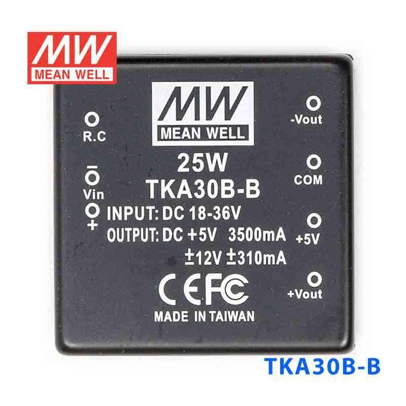 Mean Well TKA30B - B DC - DC Converter - 25W - 18~36V in ±12V out - TKA30B - B - powersupplymall.com