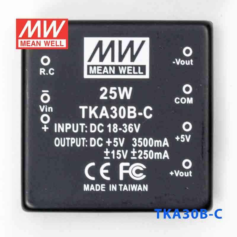 Mean Well TKA30B - C DC - DC Converter - 25W - 18~36V in ±12V out - TKA30B - C - powersupplymall.com